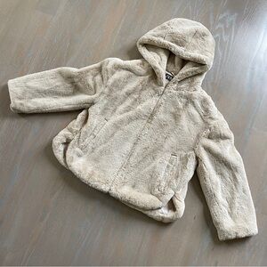 Zara teddy bear faux fur hoodie jacket